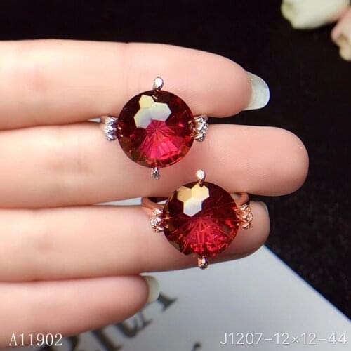KJJEAXCMY fine jewelry 925 sterling silver inlaid natural ruby Topaz lady ring support detection xcvb