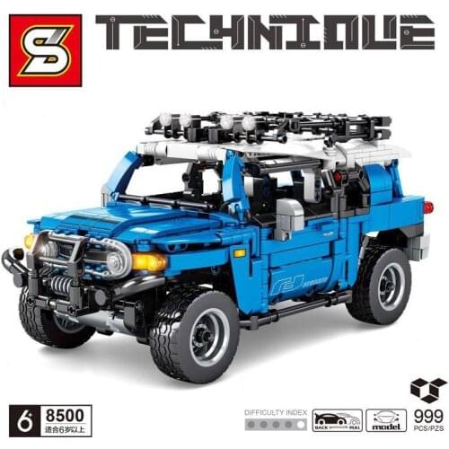 Technique T0Y0TA Landes Cruisers Pull Back Car Building Blocks MOC Simulation Model Bricks Kids Toys Boyfriend Gift for 8500