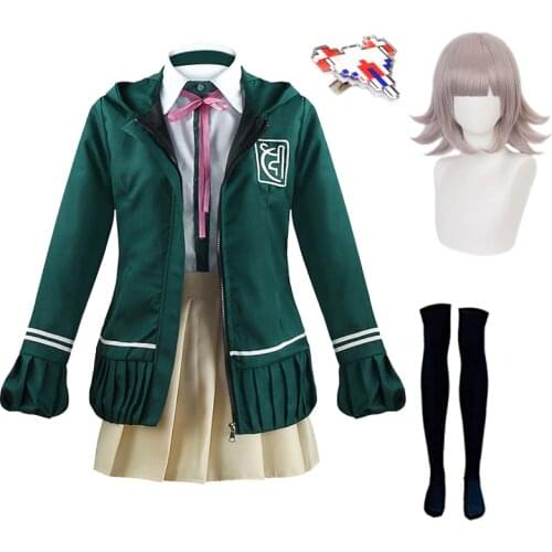 Anime Danganronpa Nanami ChiaKi Cosplay Costume High School Students Uniform Jacket Short Skirt Wig Suit Halloween Costumes