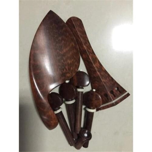 Beautiful 1sets snakewood violin parts 4/4,beautiful yellow line decorate 8458