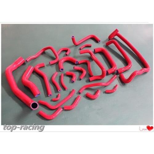 Red silicone radiator & heater hose for Nissan Skyline R32 GT-R RB26DETT RB26 1989-1994 1993 1992 1991 1990