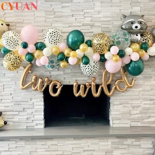 Jungle Animal Latex Balloon Tiger Zebra Leopard Foil Balloon Palm Leaves Safari Birthday Party Decor Kids Gift Globos Babyshower