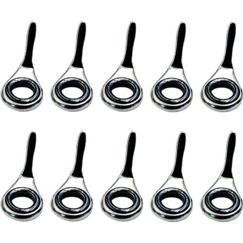 Set of 10 pcs Fishing Rod Guides Fishing Line Guides Eyes Sets 2/3/3.8/5.1/6.8mm Rod Repair Kit Fishing Tools