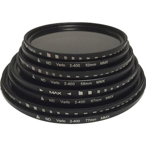 ND2 to ND400 Variable Neutral Density Filter Slim Fader ND ND2-400 Optical Glass for Sony Nikon Canon DSLR for Camera Lenses