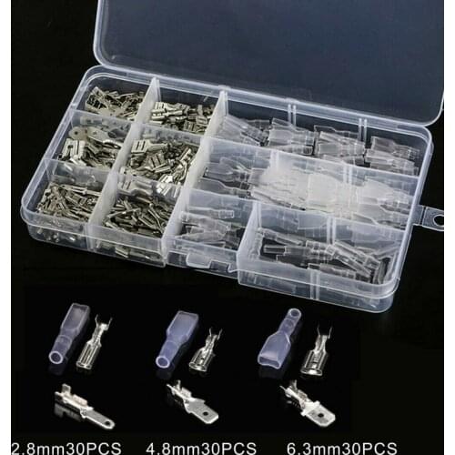 270Pcs 2.8/4.8/6.3mm Crimp Terminals Insulated Male Female Wire Connector Electrical Wire Spade Connectors Kit