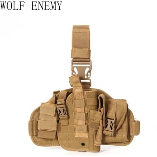 Outdoor Hunting Waterproof Military Tactical Puttee Thigh Combined Leg Pistol Gun Holster Pouch Quick Release Buckle