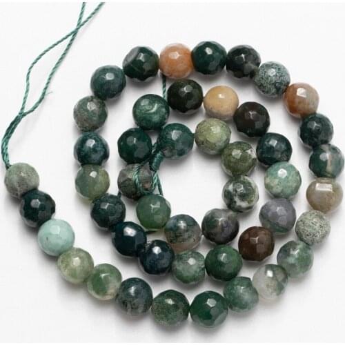Wholesale Natural Stone 4 6 8 10 12mm Faceted Indian Agates Beads Loose Beads Needlework for Jewelry Making DIY Bracelet