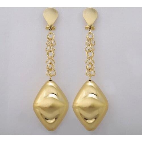 Wholesale Fashion Dubai gold-color Jewelry Set Big Long Drop Dangle Earrings For Women Nigerian Wedding Jewelry