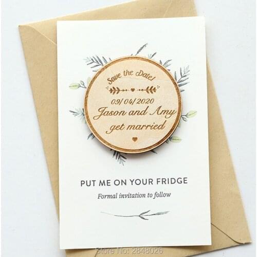 Personalized Rustic save the date magnet, Wooden Saved the Date, Wedding bridal party favors gifts