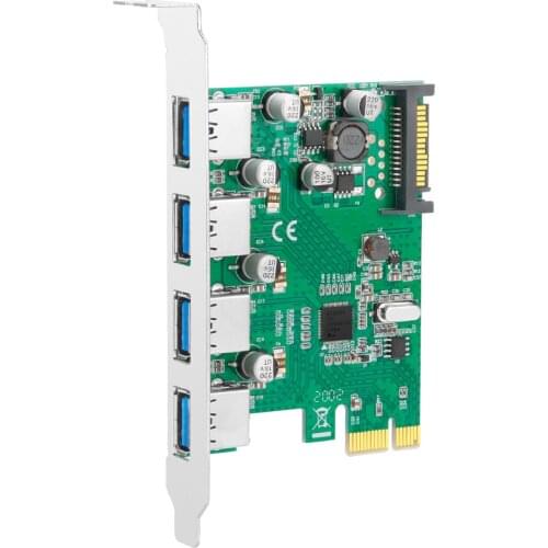 PCI-E to USB 3.0 expansion card SATA 15Pin 4 Port USB 3.0 hub nec720201 chipset desktop PCI expansion card