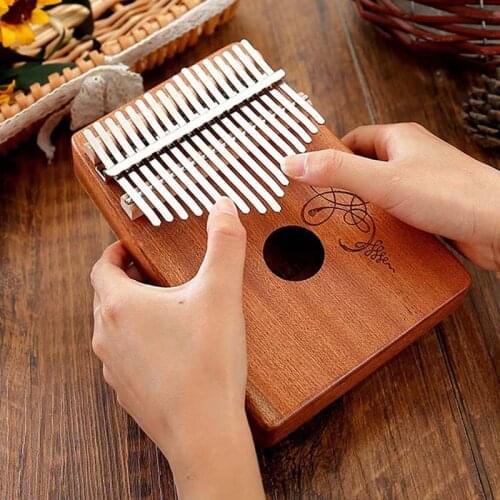 Protable Kalimba 17 Keys Thumb Piano Mahogany Mbira Body Musical Instruments High Quality Wood Kalimba Piano Creative Music Box