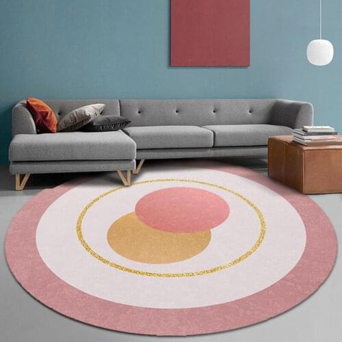 Pink Round Carpets Rug for Girl Bedroom Living Room Modern Kichen Floor Mats Soft Big Area Rugs Non-slip Kids Parlor Play Mat