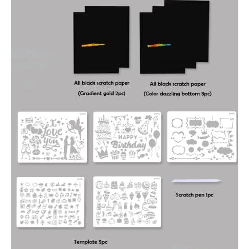 Template Scraper Set I Love You Painting Template DIY Bullet Journal Stencil Scrapbook Decor Manual Scratch Painting Template