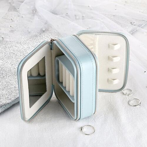 Travel Jewellery Box,Travel Jewellery Organiser With Mirror Mini Jewelry Boxes for Women Rings Earrings Necklaces Jeweller Box