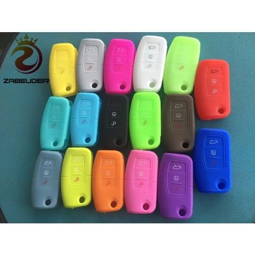 Silicone Key Remote Cover Case Protect For Ford Fiesta Focus 2 Ecosport Kuga Escape 3 Buttons Car Flip Shell Accessories Parts