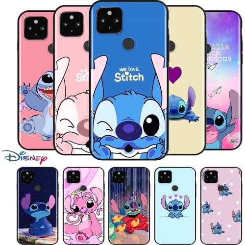 Silicone Black Soft Fundas Cover Lilo Stitch For Google Pixel 5 4a 5G 4 XL Anti-fall Popular Phone Case
