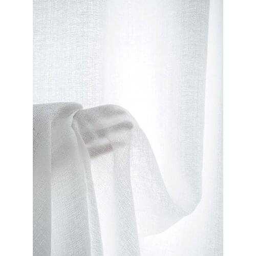 Modern Solid White Thick Sheer Curtains for Living Room Bedroom Tulle Curtains for Kitchen Voile Decoration Fabric Blinds Drap