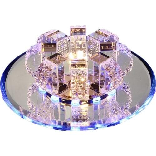 Modern Crystal Corridor Light Luxury Crystal Round Ceiling Light Embedded Led Porch Light Entry Light