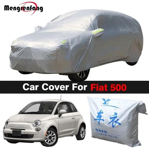 Outdoor Car Cover Anti-UV Sun Shade Snow Rain Dust Protection Cover For Fiat 500