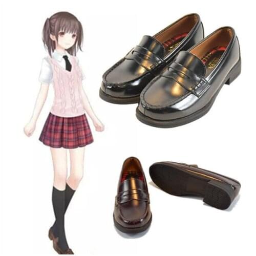 Universal Women Japan School Student Soft Leather Flat Low Heel Shoes for Cosplay Uniform