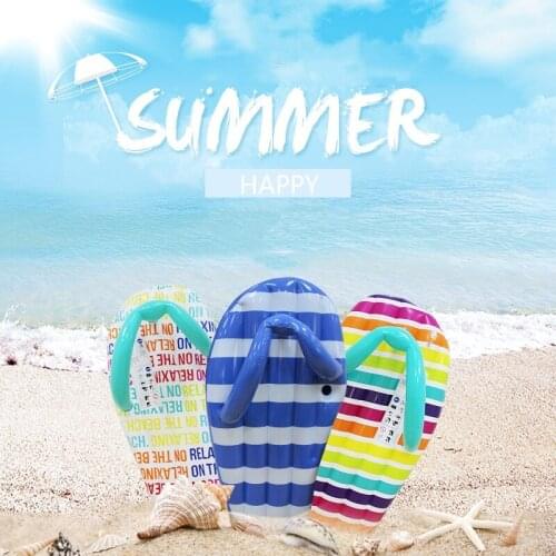 Happy Summer Beach Amusement Toys Children Floating Raft Creative Slipper Shape Inflatable Swimming Pool Playing Accessories