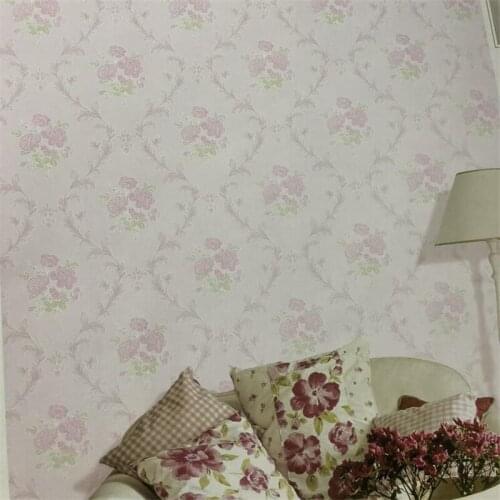 Wellyu European pastoral flower bedroom non-woven wallpaper living room shop 3D fresh wallpaper warm wedding room romantic