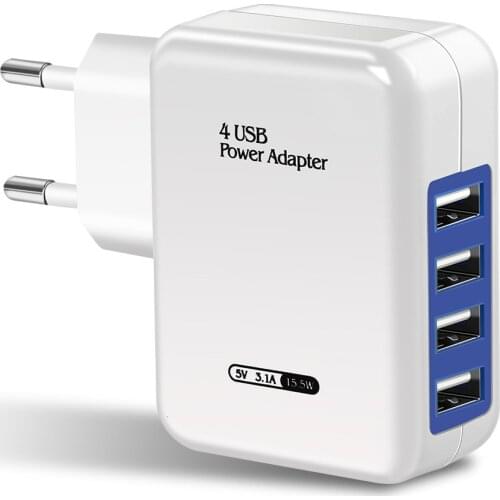 5V 3.1A Digital Display USB Charger For iPhone Charger 4 USB Fast Charging Wall Phone Charger For iPhone Samsung Xiaomi