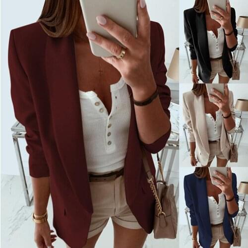Ladies Blazer Long Sleeve Blazer Women Suit jacket Female Feminine Blazer Navy Blue White Blazer Autumn