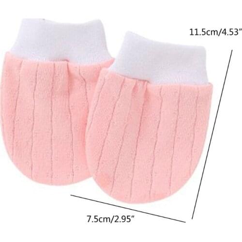 D7WF 1 Pair Cotton Baby Anti Scratching Gloves Baby Mittens Newborn Infant Glove Protection Face Keep Finger
