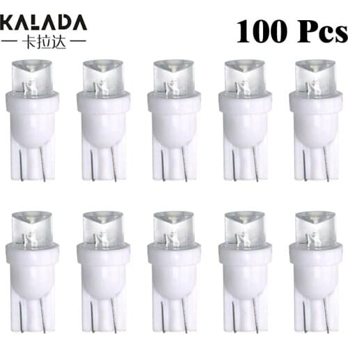 100 Pcs COB T10 W5w Car Led Light Bulb 10mm Socket Lamp License Plate Lights Automobile Interior Lighting 12V Diode For Vehicle