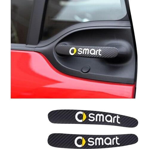 2pcs Carbon fiber Car Door Handle Protection Film Stickers For Mercedes Smart 453 Fortwo 2015-2019 Car Styling Accessories