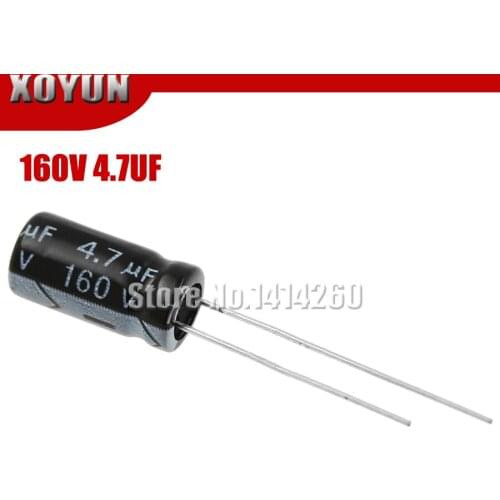 20PCS Higt quality 160V4.7UF 6*11mm 4.7UF 160V 6*11 Electrolytic capacitor
