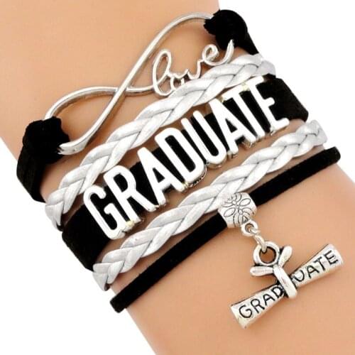 2021 2022 2023 Graduate Graduation Charm Bracelets Trencher Cap Square College Cap Diploma Women Men Jewelry Gift