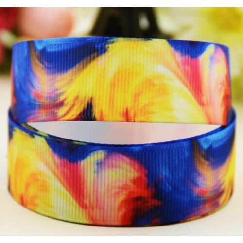 22mm 25mm 38mm 75mm Abstract pattern printed Grosgrain Ribbon party decoration 10 Yards X-03616