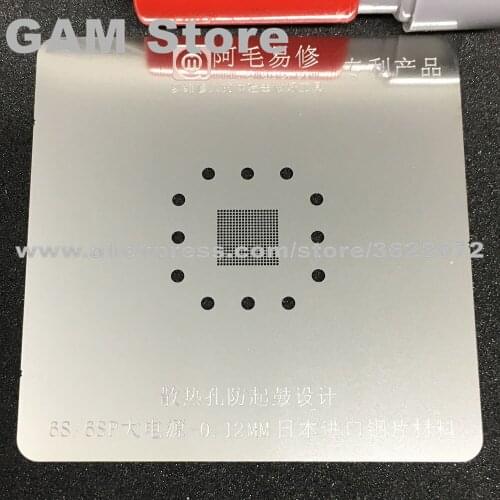 338S00122-A1 155 153 BGA Stencil For iPphone 6S 6SPlus big power IC Reballing Pins BGA Direct Heating Template 0.12mm Thickness