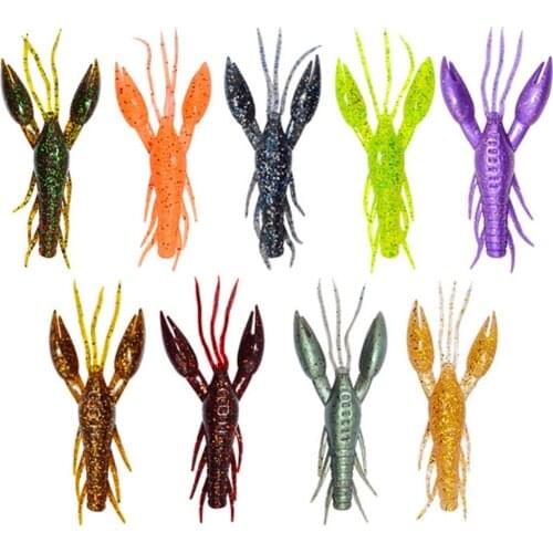4Pcs/set 9Colors 80mm 30g High Quaility Fake Silicone Mixed Color Artificial Lobster Crawfish Shrimp Fishing Lure Bait Soft Lure