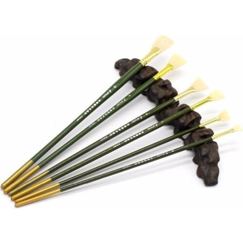 6 pcs / set pig Bristles Brush Acrylic Painting Watercolor Brush Artist Oil Painting Nail Art Drawing Tool for Students