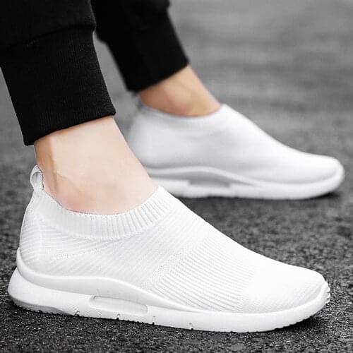 Airavata Summer Mens Summer Sports Shoes Man Running Shoes Socks Sneakers Man Sport White Male Sapatos Trainers Sneakees D-464