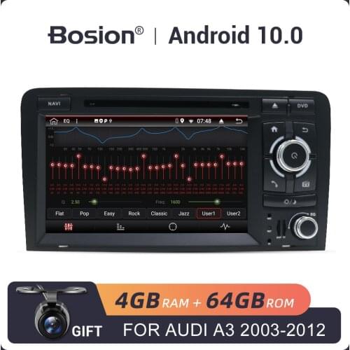 Bosion Android 10.0 DSP 30EQ IPS Car Radio Multimedia Video Player Auto Stereo GPS Navigator For Audi A3 8P 2003-2013 2 Din PX6