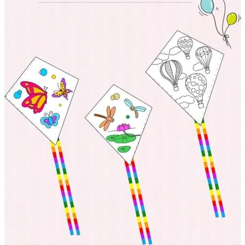 Free shipping high quality blank diy kite 100pcs/lot teaching painting kite with handle line outdoor toys flying albatross kite