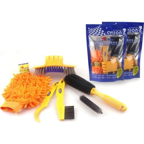 Bike Cleaning Motorcycle Chain Cleaner Tool Kits Tire Brushes Road MTB Bike Chain Cleaning Gloves Sets Bicycle Parts Accessories