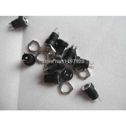 Fixmee 10x Panel Classis Mount DC 12V 3A Socket Charger Power Jack Plug 2 pin 2.1*5.5MM