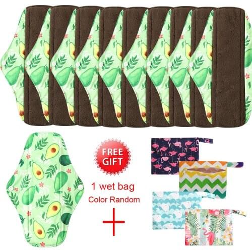 10pcs Reusable Bamboo Cloth Pad Hygiene Menstrual Panty Pad Washable Menstrual Pad Mama Sanitary Towel Pad Feminine For Lady