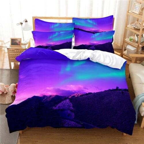 Colorful Aurora Bedding Set Duvet Cover Set 3d Bedding Digital Printing Bed Linen Queen Size Bedding Set Fashion Design