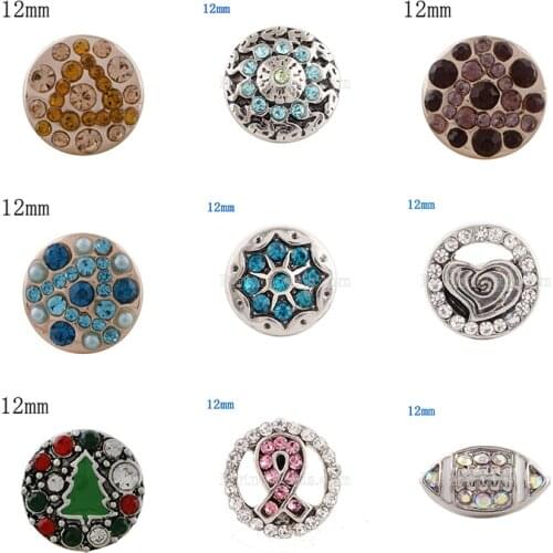 Ribbon Tree Love 12mm Rhinestone Charms Metal snap button DIY jewelry KS2042