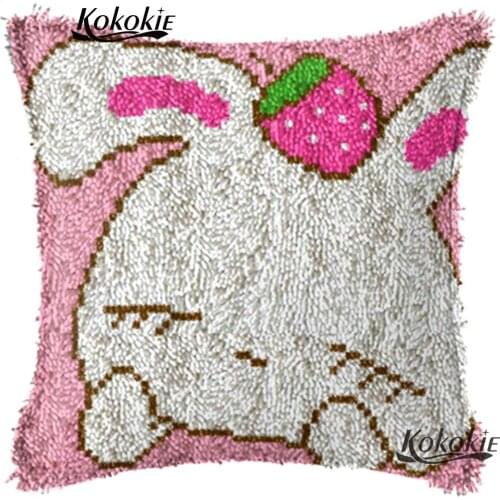 3D carpet Needlework latch hook rug kits cartoon cushion embroidery rabbit pattern pillowcase Unfinished cross stitch kits