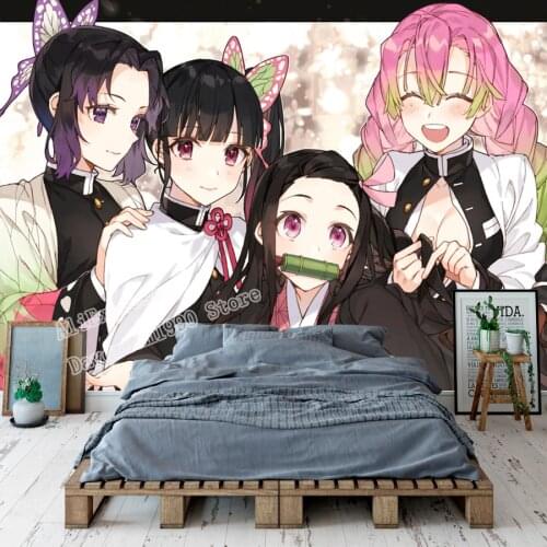 Shinobu Kocho Wall Murals Demon Slayer Kimetsu no Yaiba Wallpapers Custom 3D Japanese Anime Wallpaper Boy Bedroom Cosplay Studio