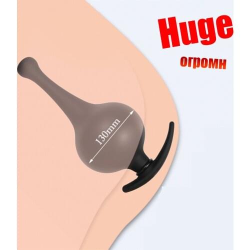 New Inflatable 13cm Super Large Silicone Anus Dilator Anal Plug Dildo Pump Women Butt Vagina Stimulate Prostate Massage Sex Toys