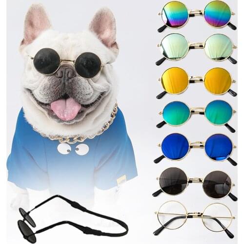 Pet Products Lovely Vintage Round Cat Sunglasses Reflection Eye wear glasses For Small Dog Cat Pet Photos Props Accessories