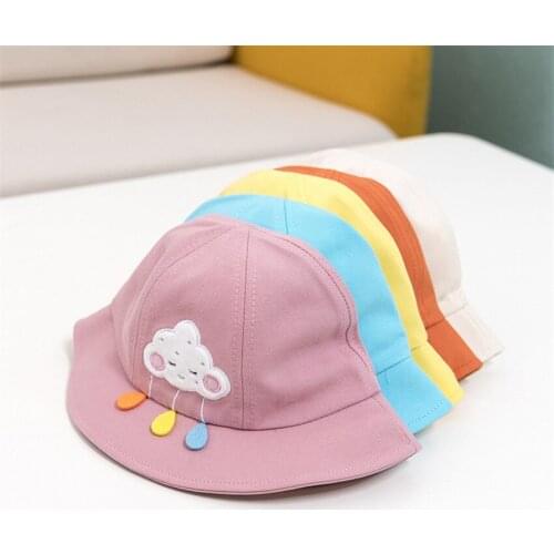 New Cute Cartoon Bucket Hat For Kids Girls Spring Summer SunHat UV Protection Outdoor Children Panama Beach Caps 6-24 Months